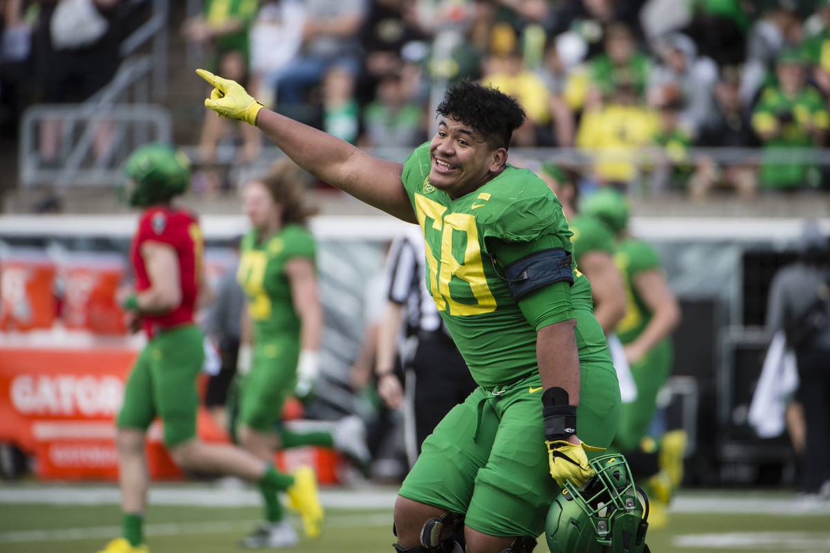 Penei Sewell won the Outland Trophy in 2019 and has been instrumental in rooting Oregon's identity in brutal physicality.